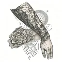 birth of son arm and leg tattoo design idea