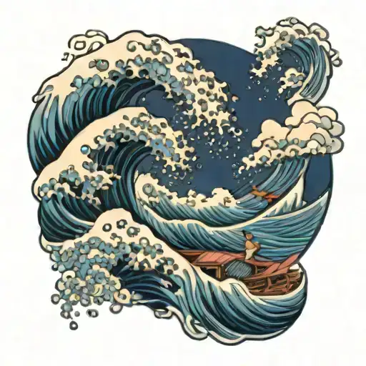 the great wave of kanagawa tattoo design idea