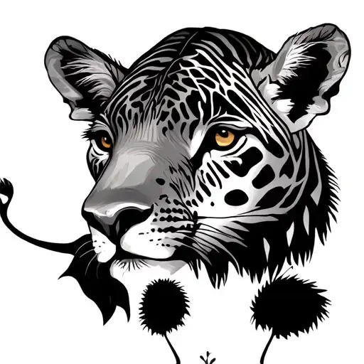 safari scene with animals tattoo design idea