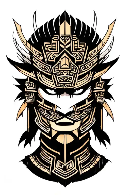 Chinese ink warrior tattoo design idea