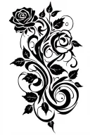 rose vines wrapping tattoo design idea