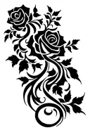 rose vines wrapping tattoo design idea