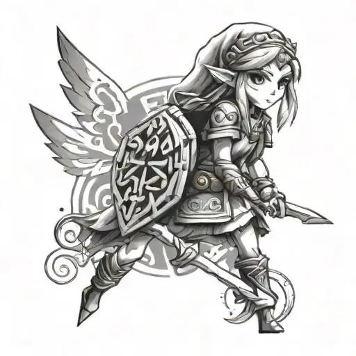 little tattoo Zelda tattoo design idea