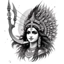 durga goddess Sagittarius tattoo design idea