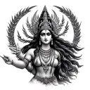 durga goddess Sagittarius tattoo design idea