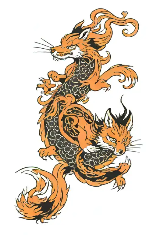 Nine Tailed Fox tattoo design idea