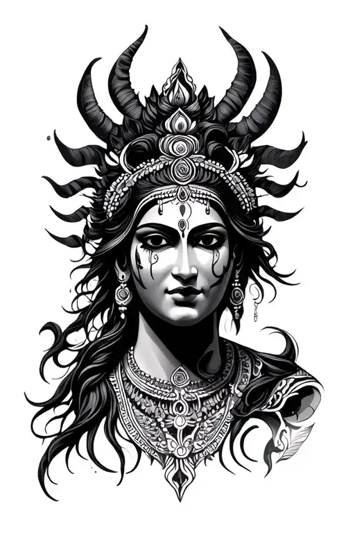 Kali face tattoo tattoo design idea