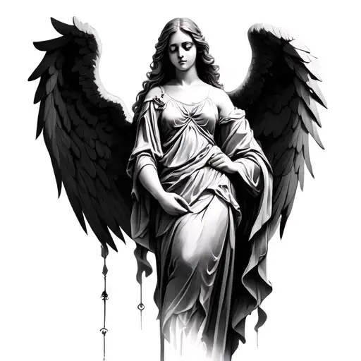 biblically accurate Angel gothic tattoo design idea