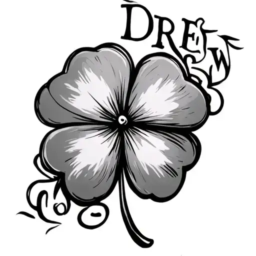 "Drew" "Drew" 4 leaf clover tattoo design idea