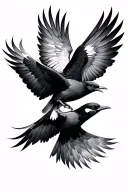 birds fighting in air tattoo design idea