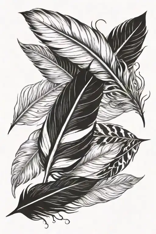 kurt ve anka kuşu feathers transforming tattoo design idea