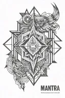 mantra written tattoo design idea