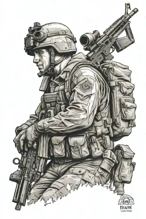 82nd airborne infantryman and machine gunner tattoo design idea