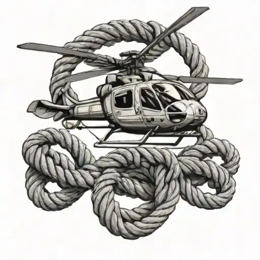 helicpter make with rope shibari knot made tattoo design idea