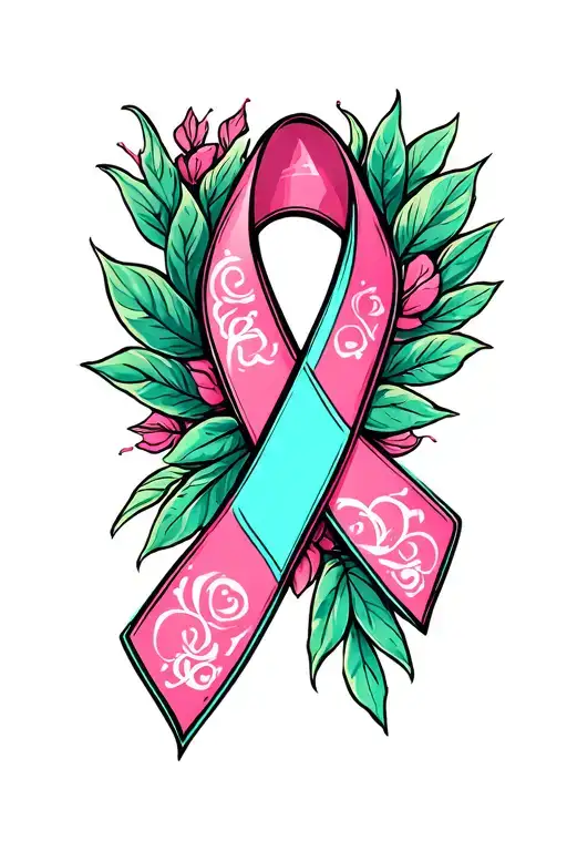 Ovarian Cancer ribbon tattoo design idea