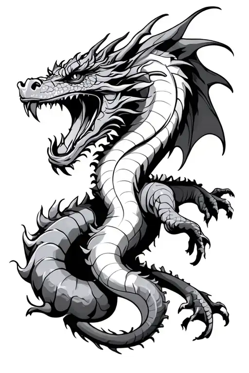 dragon, viper, griffin, tattoo tattoo design idea