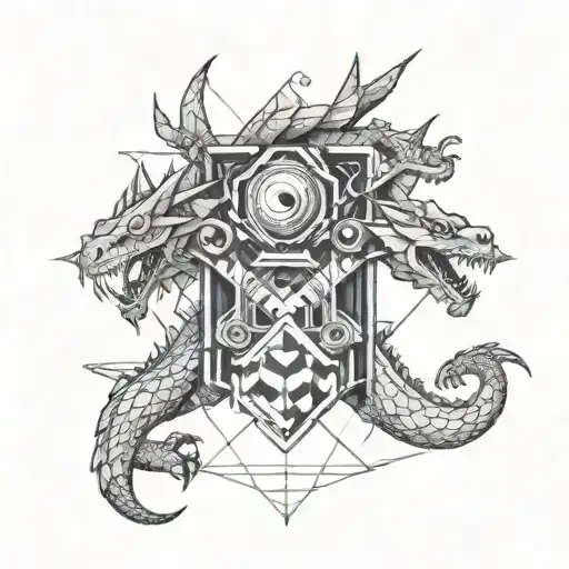 For a group of friends who like to do stupid things, the piston cup and the dragon movie tattoo design idea