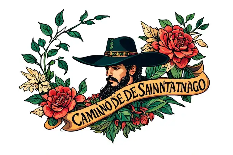 Camino de Santantiago tattoo design idea