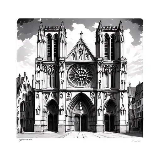 Gothic Cathedral tattoo design idea