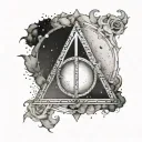 deathly hallows symbol tattoo design idea