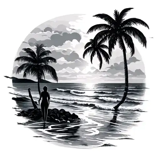 beach theme miscarriage pregnancy loss tattoo design idea