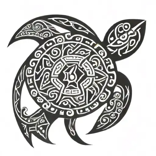 Polynesian turtle tattoo design idea
