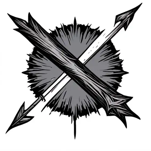 arrow bow tattoo design idea