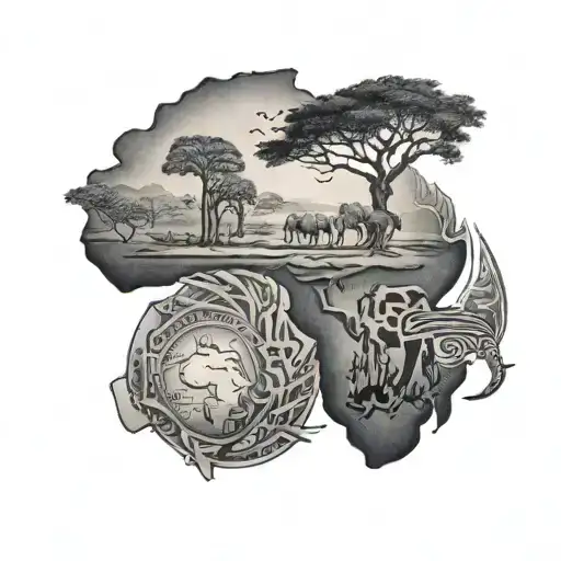 memory, africa, father, symbol tattoo design idea