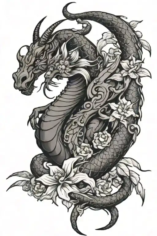 capricorn and dragonfly japanese oriental tattoo tattoo design idea