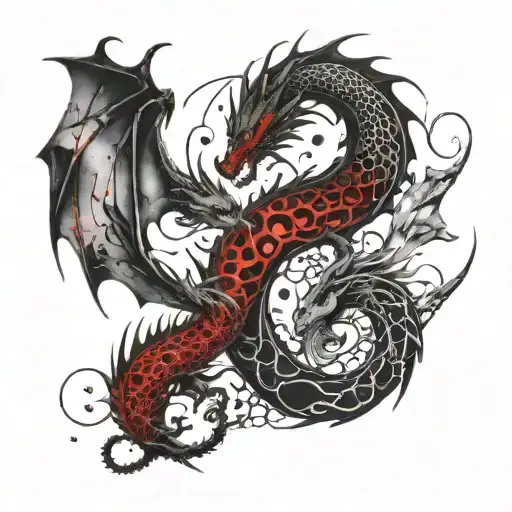 Dragon yin yang tattoo design idea