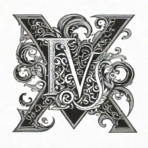 D and V initials  tattoo design idea