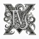 D and V initials  tattoo design idea