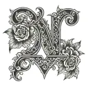 D and V initials  tattoo design idea