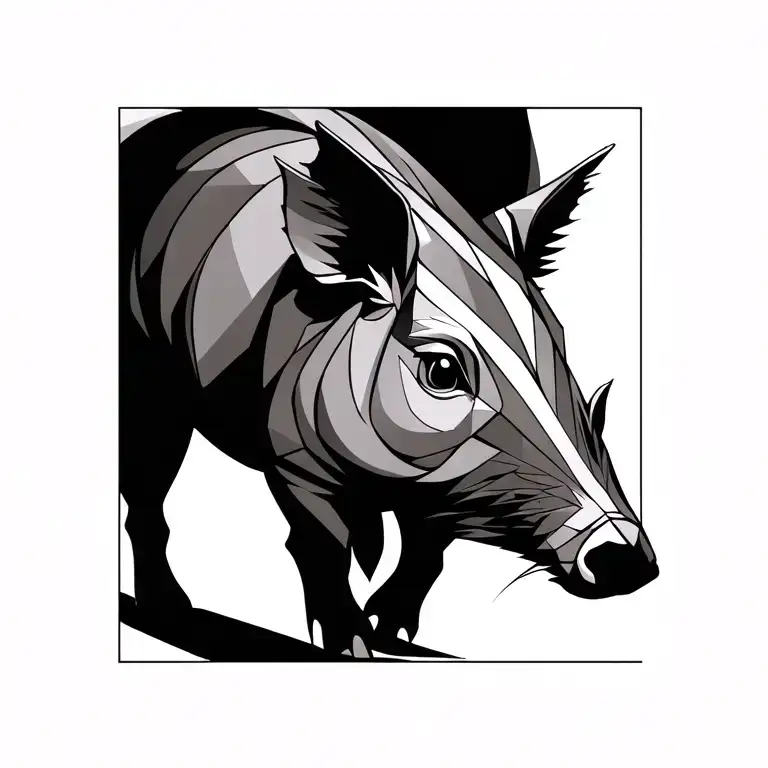 Wildboar piglet tattoo design idea