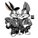 marvin looney tunes caracters doing gang activities tattoo design idea
