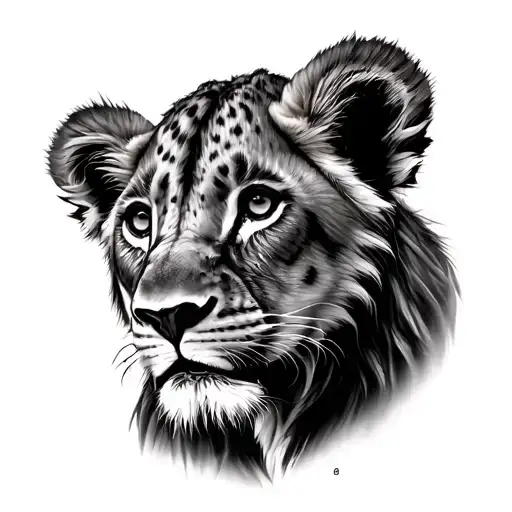 2 Lion Cubs tattoo design idea