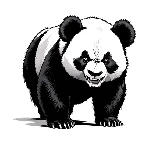 Angry Panda tattoo design idea