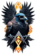 valknut,raven,nordic tattoo design idea