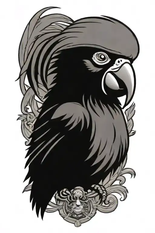 parrot pirate sailor Jerry Garcia tattoo design idea