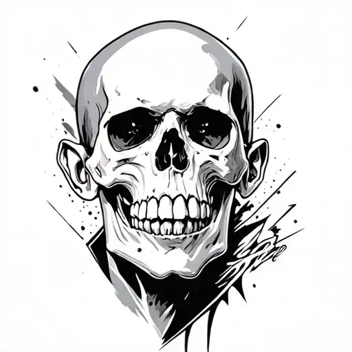 chester bennington and skull tattoo design idea