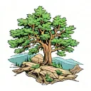 lebanon love with the cedar tree small  tattoo design idea