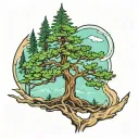 lebanon love with the cedar tree small  tattoo design idea