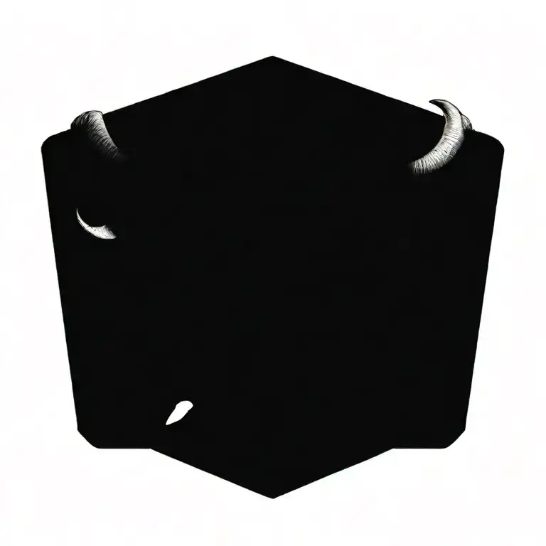 demonic aries with blue eyes looking back tattoo design idea