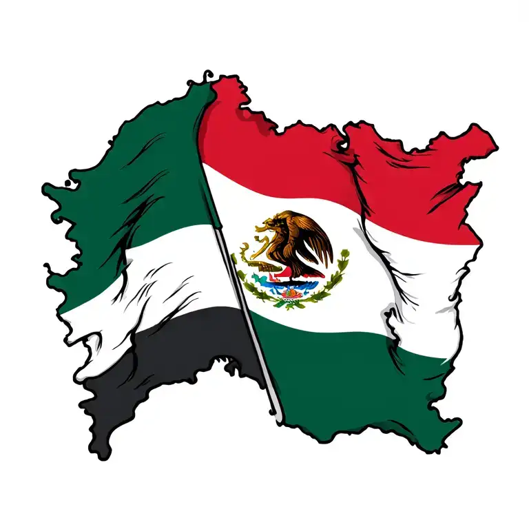 England and Mexico flag intertwined tattoo design idea
