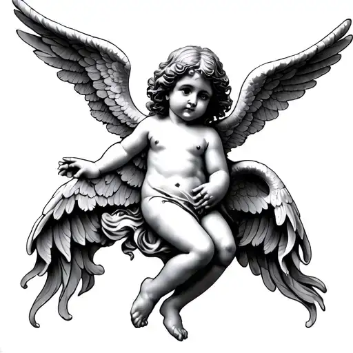 cherub angels tattoo design idea