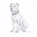 a pit bull terrier tattoo design idea