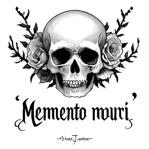 frases "memento mori" tattoo design idea