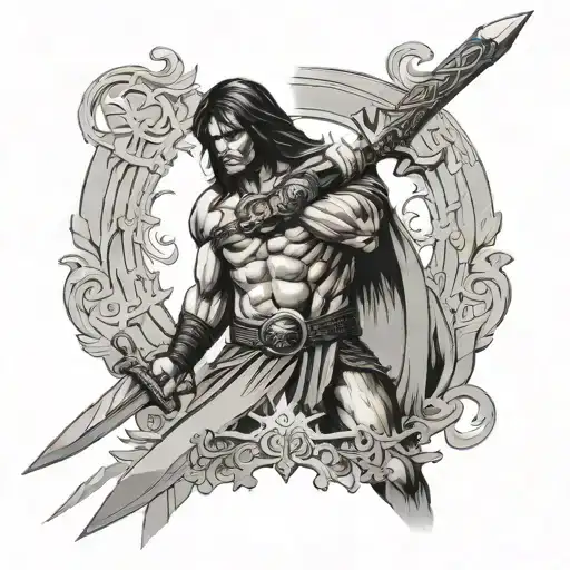 conan sword tattoo design idea