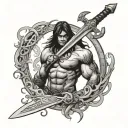 conan sword tattoo design idea