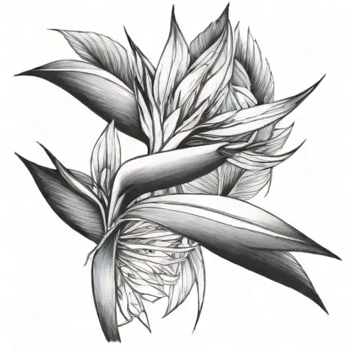 Bird Of Paradise resting tattoo design idea